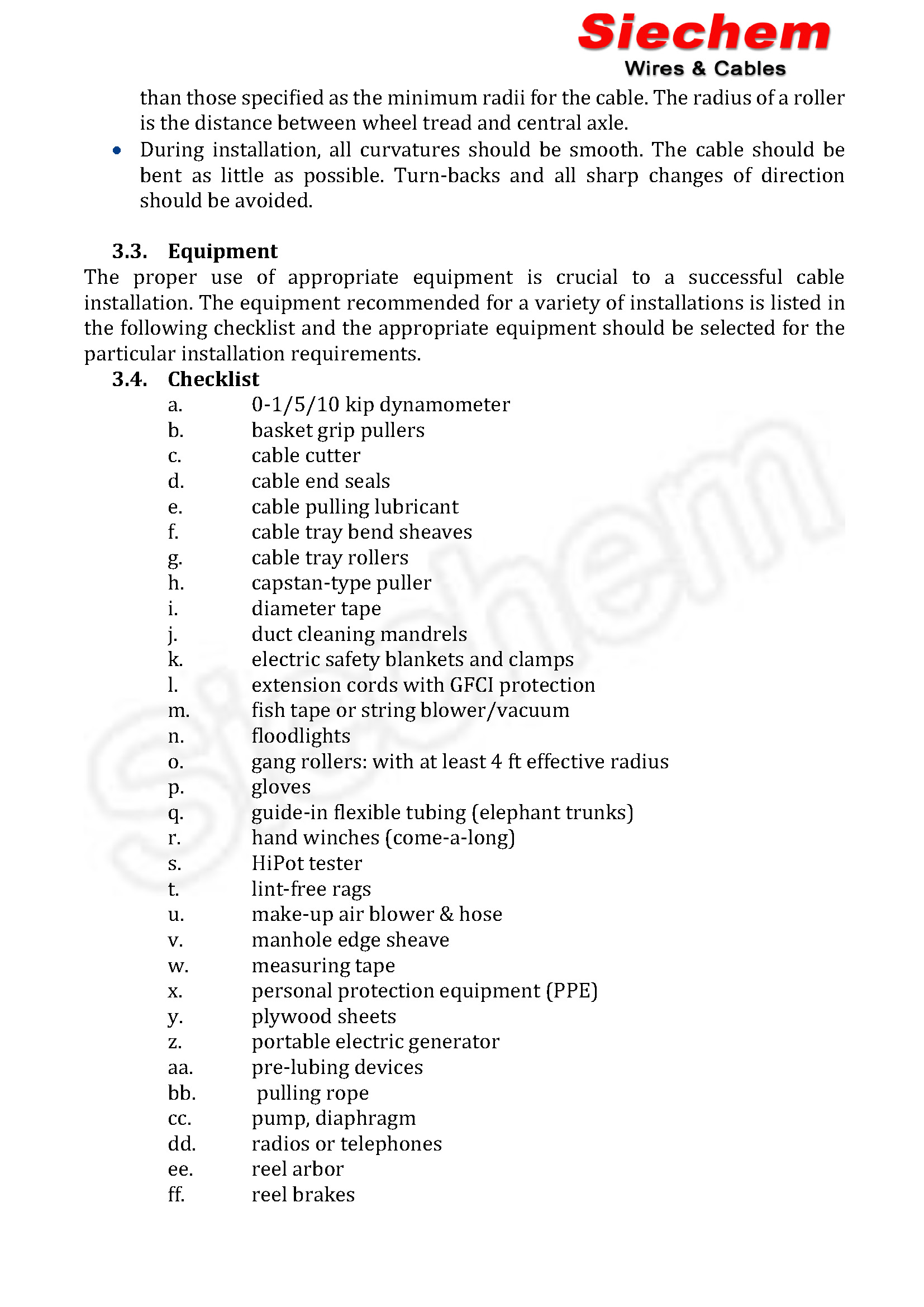 Cable Installation Procedure — page 6