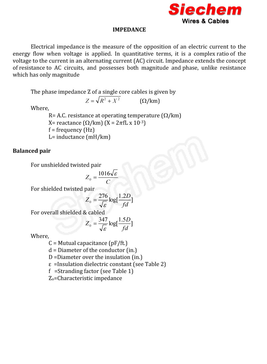 Impedance Calculation — page 1