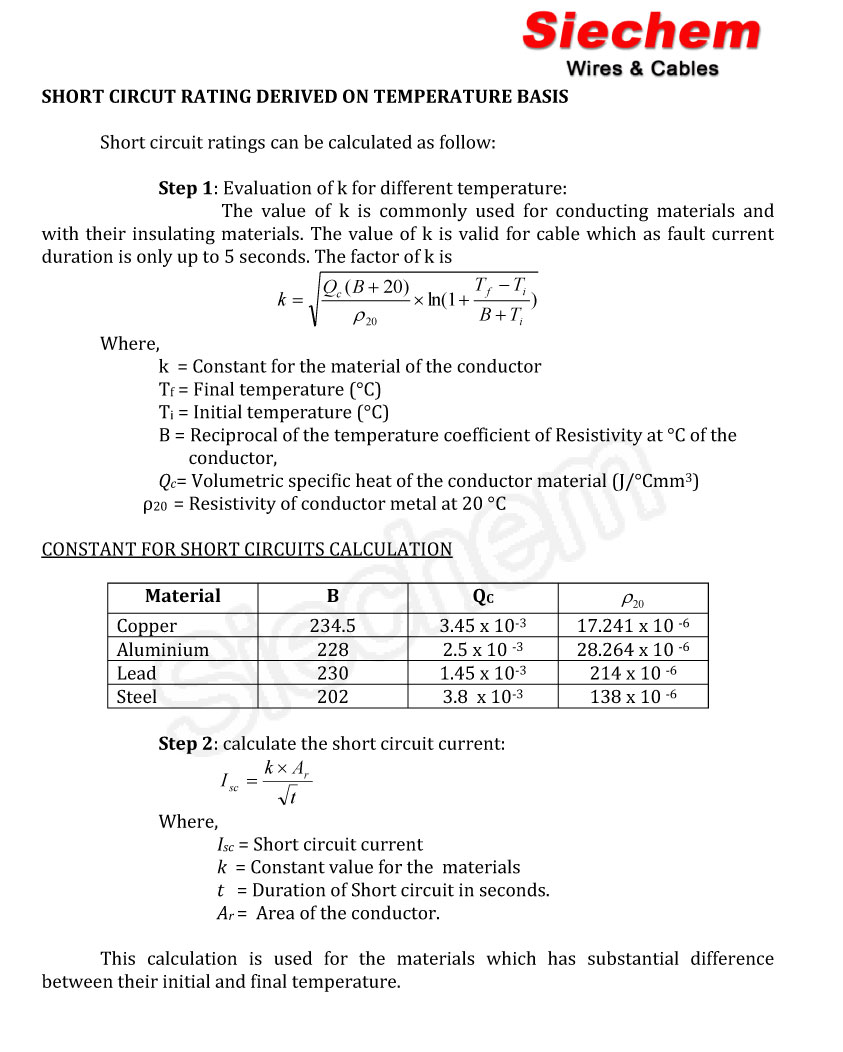 Short Circuit Temperature Rating Calculation — page 2