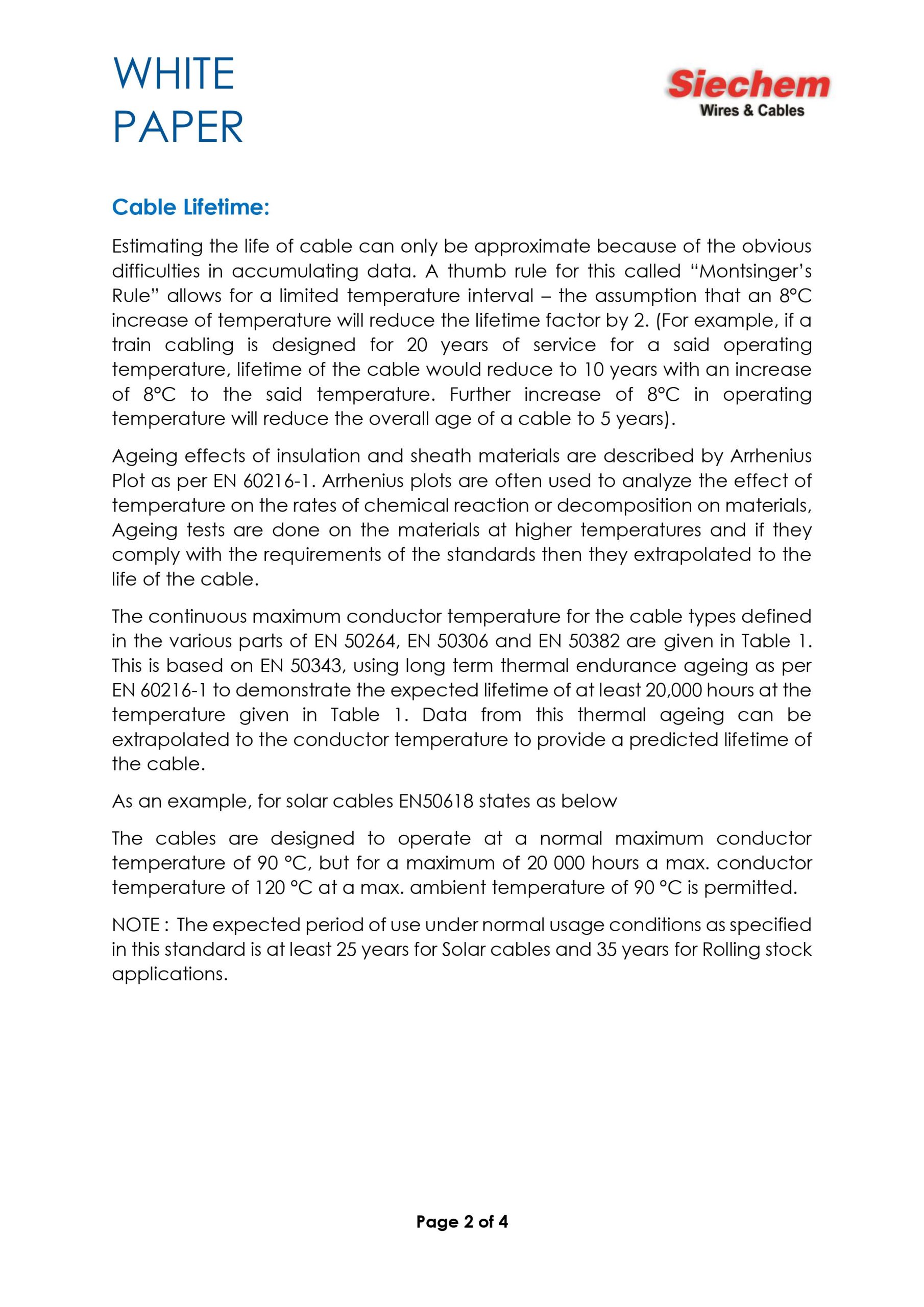 White Paper: Accelerated Ageing & Cable Life — page 2